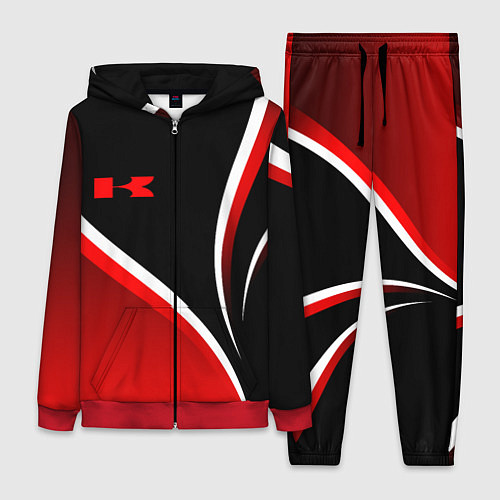 Женский костюм Кавасаки - красные волны / 3D-Красный – фото 1