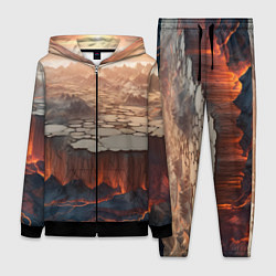 Женский 3D-костюм Разлом земли и лавовой поверхности, цвет: 3D-черный