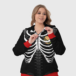 Женский 3D-костюм Скелет: ребра и бургер, цвет: 3D-красный — фото 2