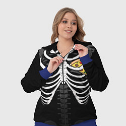 Женский 3D-костюм Скелет: ребра с куском пиццы, цвет: 3D-синий — фото 2