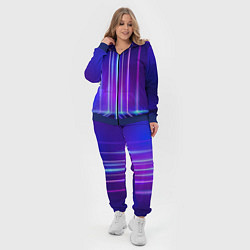Женский 3D-костюм Neon glow - vaporwave - strips, цвет: 3D-синий — фото 2