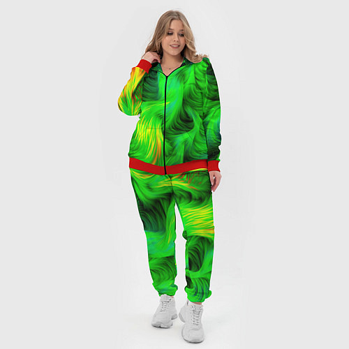 Женский костюм Зеленый абстрактный дым / 3D-Красный – фото 4