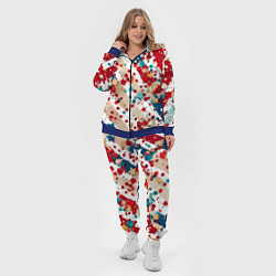 Женский 3D-костюм Новогодние линии красный синий, цвет: 3D-синий — фото 2