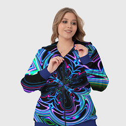 Женский 3D-костюм Абстракция neon, цвет: 3D-синий — фото 2