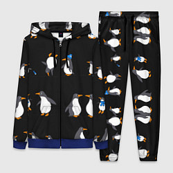 Женский 3D-костюм Веселая семья пингвинов, цвет: 3D-синий