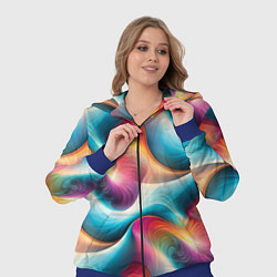 Женский 3D-костюм Волнообразная разноцветная абстракция, цвет: 3D-синий — фото 2