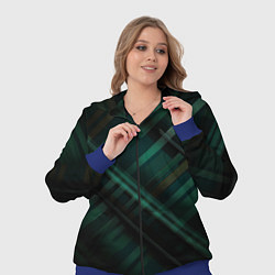 Женский 3D-костюм Тёмно-зелёная шотландская клетка, цвет: 3D-синий — фото 2