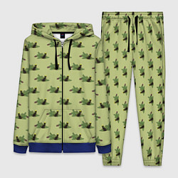 Женский 3D-костюм Черный кот в гирлянде уронил елку, цвет: 3D-синий