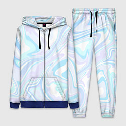 Женский 3D-костюм Абстракция голубая плазма, цвет: 3D-синий