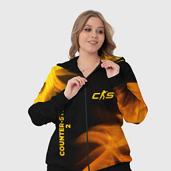 Женский 3D-костюм Counter-Strike 2 - gold gradient вертикально, цвет: 3D-черный — фото 2