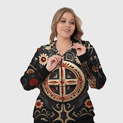 Женский 3D-костюм Орнамент в славянской стилистике, цвет: 3D-черный — фото 2