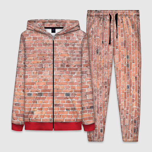 Женский костюм Кирпичная стена узор / 3D-Красный – фото 1