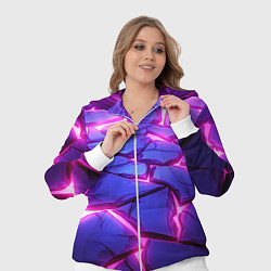 Женский 3D-костюм Неоновые фиолетовые камни со свечением, цвет: 3D-белый — фото 2
