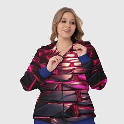 Женский 3D-костюм Неоновые фиолетовые и розовые камни, цвет: 3D-синий — фото 2