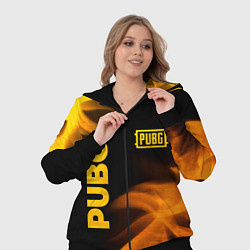 Женский 3D-костюм PUBG - gold fire gradient, цвет: 3D-черный — фото 2