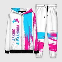 Женский 3D-костюм Asking Alexandria neon gradient style по-вертикали, цвет: 3D-черный