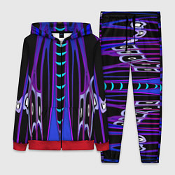 Женский 3D-костюм Черно-фиолетовый узор, цвет: 3D-красный
