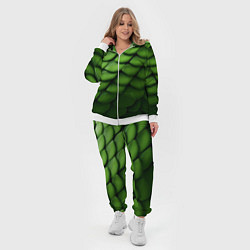Женский 3D-костюм Зеленая чешуя змеи, цвет: 3D-белый — фото 2
