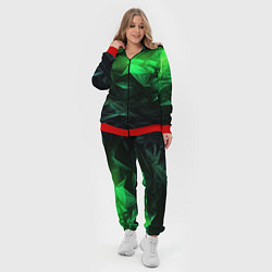 Женский 3D-костюм Глубина зеленого абстракции, цвет: 3D-красный — фото 2
