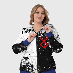 Женский 3D-костюм Берсерк знак жертвы - черно-белые брызги, цвет: 3D-синий — фото 2