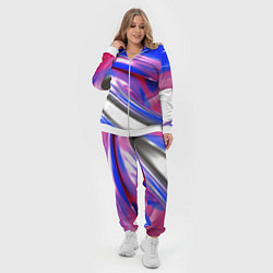 Женский 3D-костюм Вязкая абстракция в фиолетовых оттенках, цвет: 3D-белый — фото 2