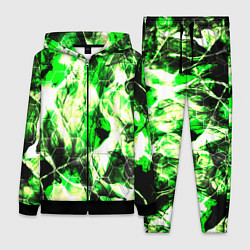 Женский 3D-костюм Зелёные узоры джунгли, цвет: 3D-черный