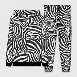 Женский 3D-костюм Шкура зебры черно - белая графика, цвет: 3D-черный