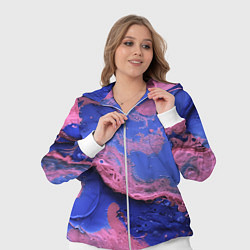 Женский 3D-костюм Розовая пена на синей краске, цвет: 3D-белый — фото 2
