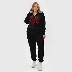 Женский 3D-костюм Алая роза, цвет: 3D-черный — фото 2