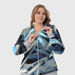 Женский 3D-костюм Абстрактные осколки голубого цвета, цвет: 3D-меланж — фото 2