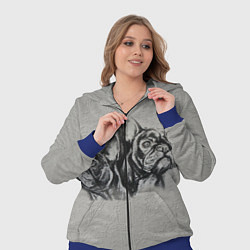 Женский 3D-костюм Французские бульдоги пара, цвет: 3D-синий — фото 2