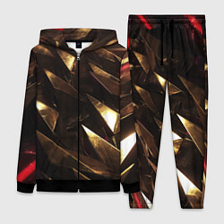 Женский 3D-костюм Золотые камни абстракт, цвет: 3D-черный