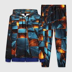 Женский 3D-костюм Темные плитки в лаве, цвет: 3D-синий