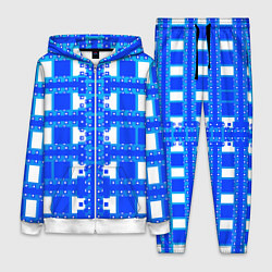 Женский костюм Синие и белые квадраты