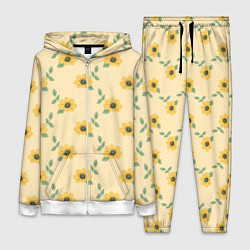 Женский костюм Желтые цветы на желтом фоне - паттерн