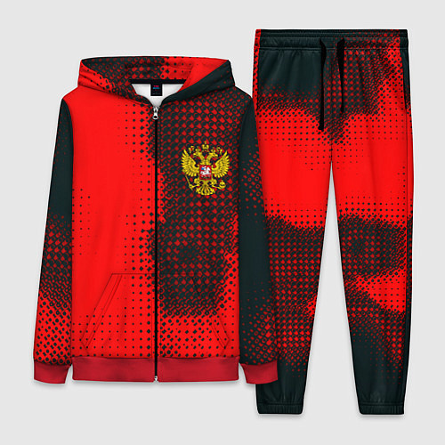 Женский костюм Россия герб спорт краски / 3D-Красный – фото 1