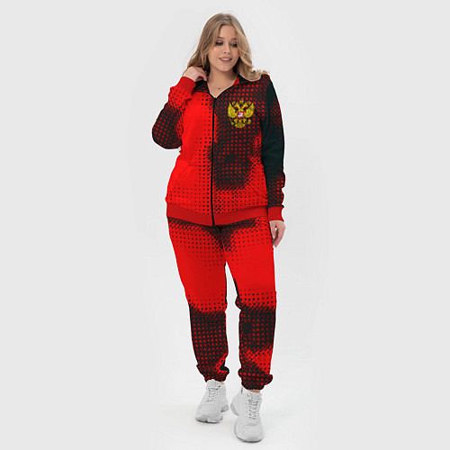 Женский костюм Россия герб спорт краски / 3D-Красный – фото 4