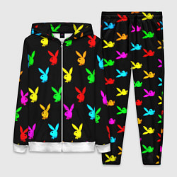 Женский 3D-костюм Playboy pattern неон, цвет: 3D-белый