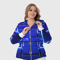 Женский 3D-костюм Синие плиты с неоном, цвет: 3D-белый — фото 2