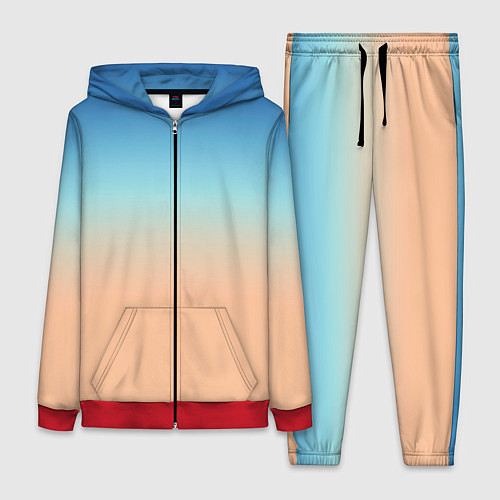 Женский костюм Сине-бежевый градиент / 3D-Красный – фото 1