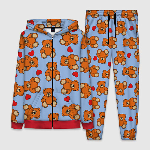 Женский костюм Игрушки мишки и сердца / 3D-Красный – фото 1