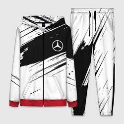 Женский 3D-костюм Mercedes benz краски чернобелая геометрия, цвет: 3D-красный