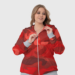 Женский 3D-костюм Красный камуфляж крупный, цвет: 3D-меланж — фото 2