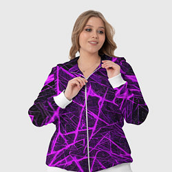 Женский 3D-костюм Фиолетовая паутина на чёрном фоне, цвет: 3D-белый — фото 2
