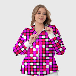 Женский 3D-костюм Розовые и белые квадраты, цвет: 3D-белый — фото 2