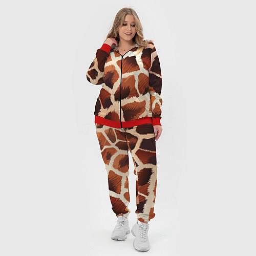 Женский костюм Пятнистый мех жирафа / 3D-Красный – фото 4