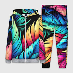 Женский 3D-костюм Color feathers - neon, цвет: 3D-меланж