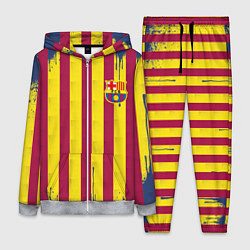 Женский 3D-костюм Полосатые цвета футбольного клуба Барселона, цвет: 3D-меланж