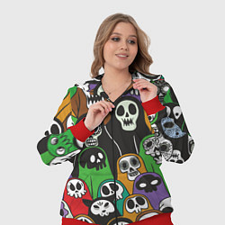 Женский 3D-костюм Скелеты на хэллоуин, цвет: 3D-красный — фото 2