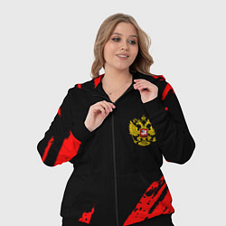 Женский 3D-костюм Россия герб краски красные, цвет: 3D-черный — фото 2